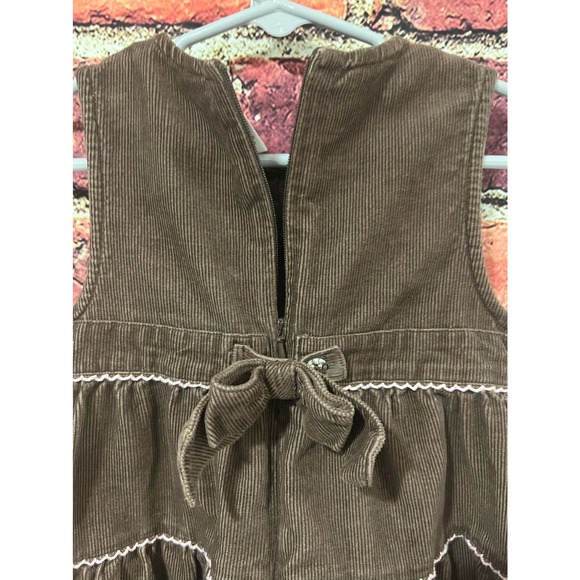 Gymboree Brown Corduroy Sleeveless Dress Girls Size 2T Ruffle - Picture 4 of 4